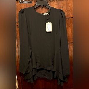 Gizia Vintage Black Chiffon Blouse